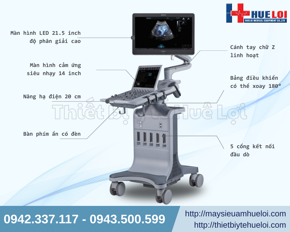 Thiết kế máy siêu âm bàn đẩy EDAN LX85 tối ưu cho công năng sử dụng