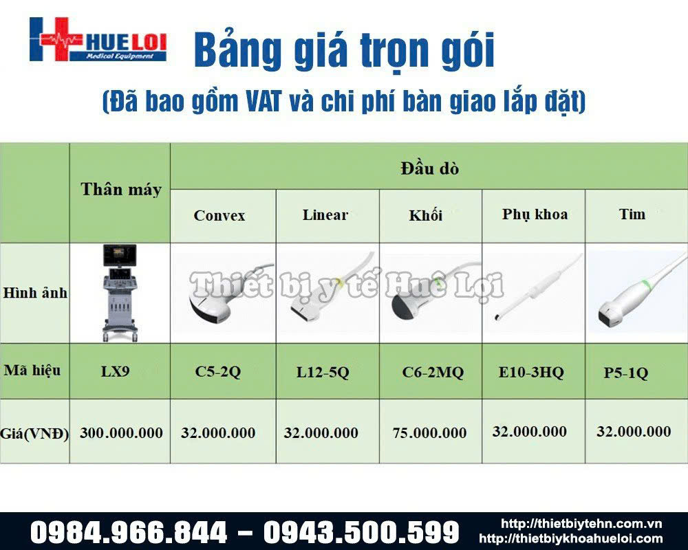 Bảng giá máy siêu âm edan lx9